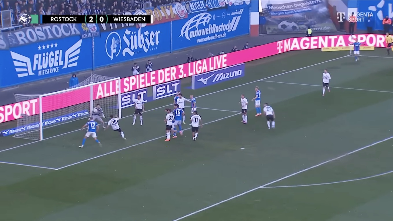 18.10.25, Hansa Rostock - SVWW 3:0, Screenshot Magenta Sport